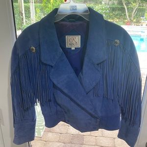 Vintage suede blue jacket